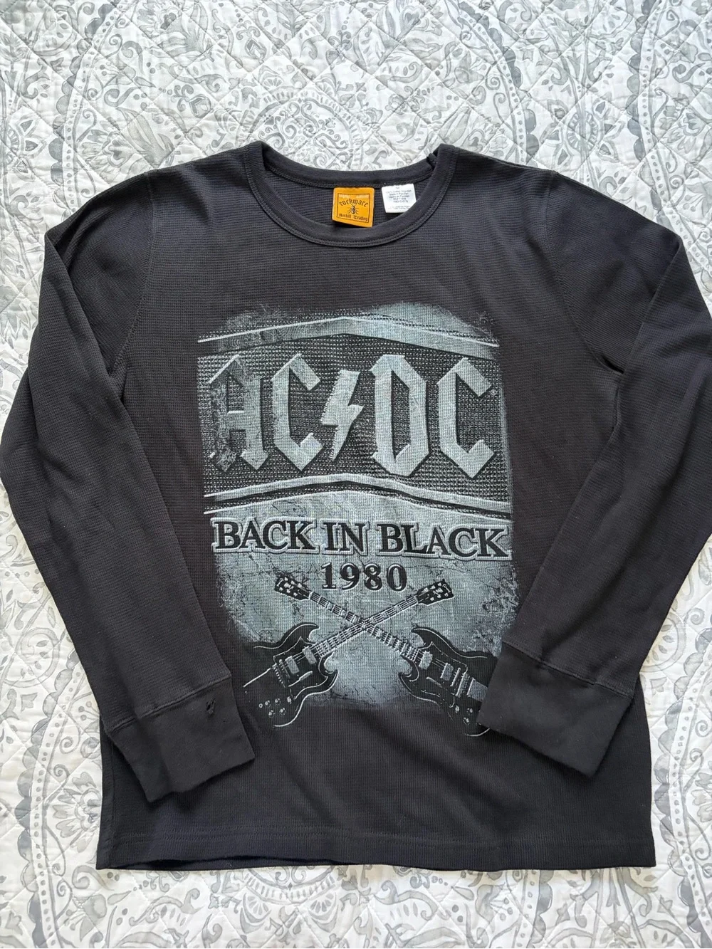 AC/DC Black Long Sleeve 'Back In Black' Graphic Tee